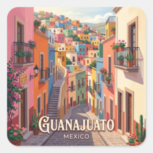 Historisches Zentrum von Guanajuato Mexiko Quadratischer Aufkleber