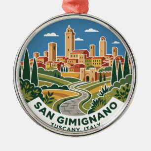 Historisches Zentrum von San Gimignano Italien Ornament Aus Metall