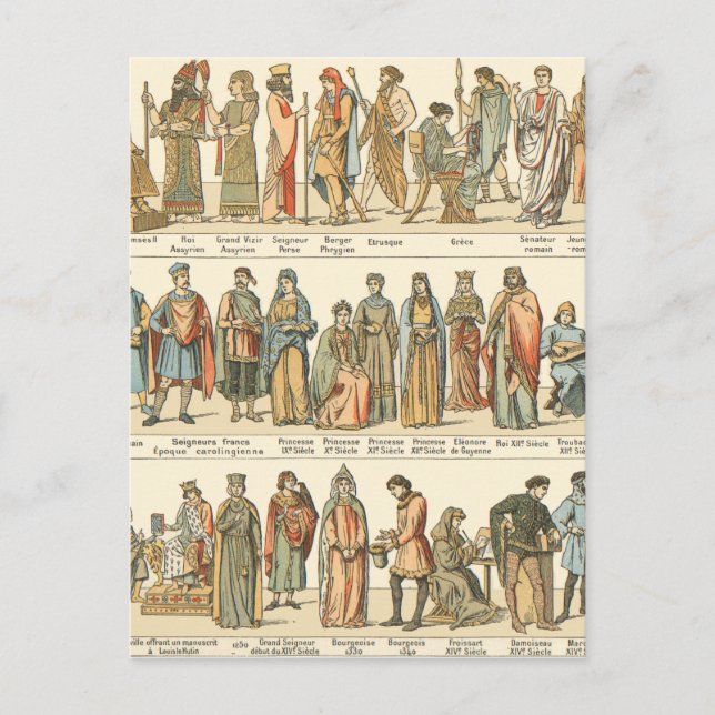 Historisches Ziviles Kleid Postkarte (Vorderseite)