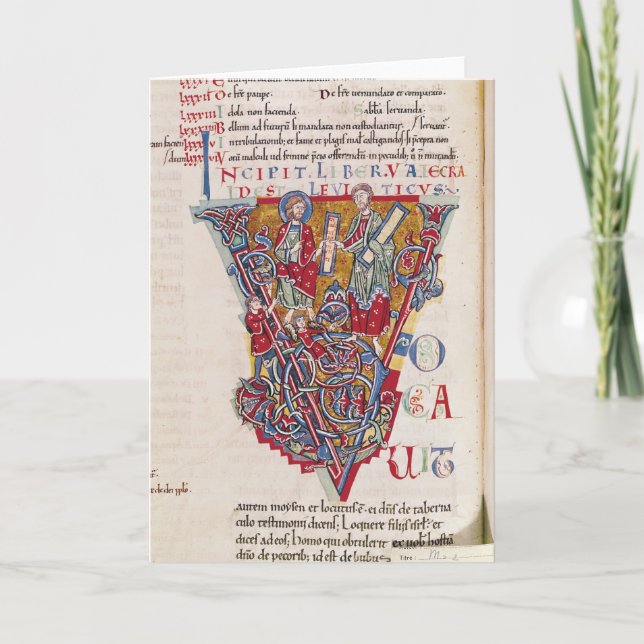 Historisierte erste 'V' mit einer Szene (Vorderseite)