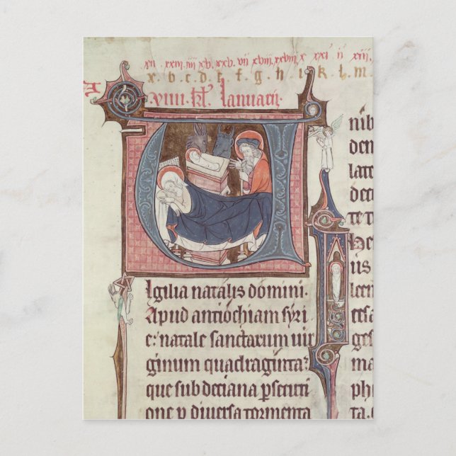 Historisierte Initialen "U" und "I" Postkarte (Vorderseite)