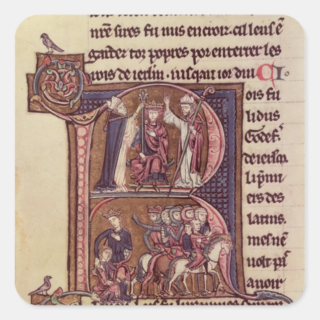 Historisierter Anfangswert "R" Quadratischer Aufkleber (Vorderseite)