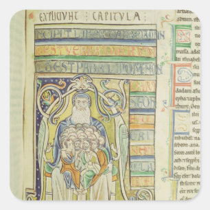 Historisierter Buchstabe "A", der Generationen dar Quadratischer Aufkleber