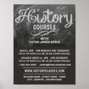 History Blackboard, History Coursing Werbung Poster