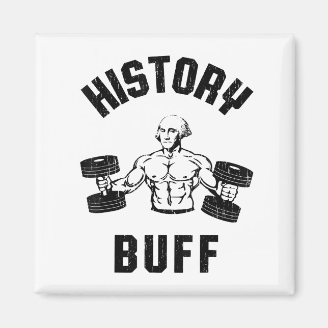 History Buff Funny George Washington Workout , Sma Magnet (Vorne)