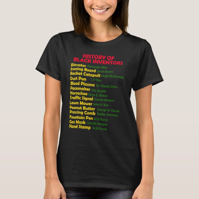 History Of Black Inventors Black History Month Pro T-Shirt (Vorderseite)
