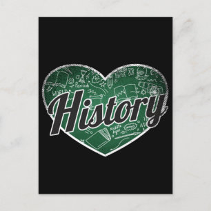 History Retro Heart Blackboard Liebe Postkarte