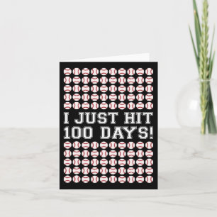 Hit 100 Days of School Baseball Lehrer Jungs 100. Karte