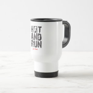 Hit And Run Boxer Silhouette Kampfsport Typogra Reisebecher