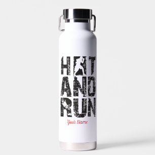 Hit And Run Boxer Silhouette Kampfsport Typografie Trinkflasche