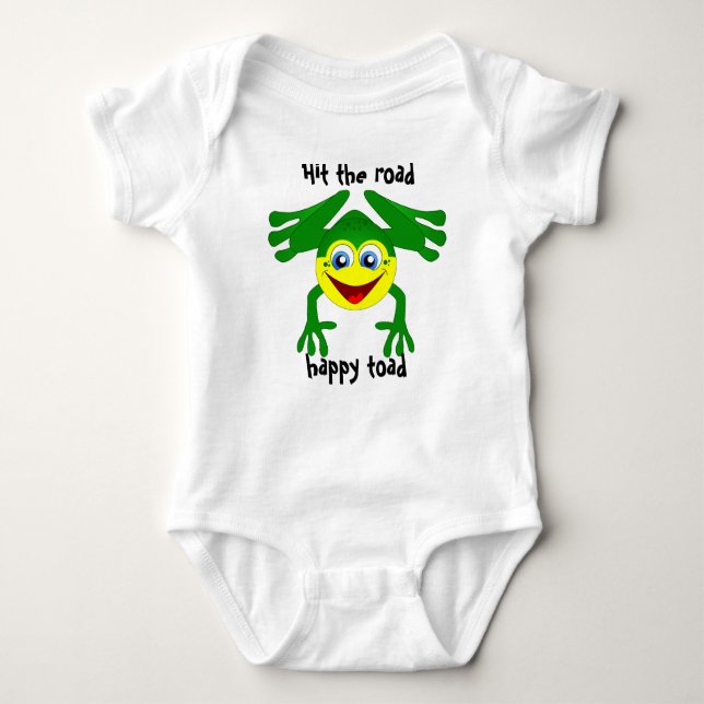 "Hit die Straße, Happy Toad" Das T-Shirt des Kinde Baby Strampler (Vorderseite)