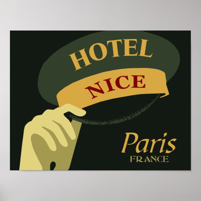 Hit für ein Nice Hotel Paris France Retro-Stil Poster (Vorne)