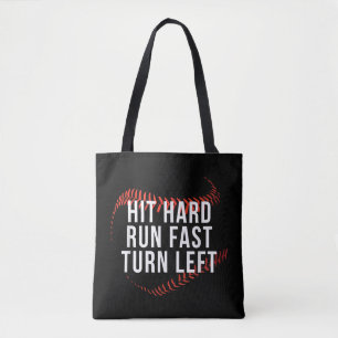 Hit Hard Run Fast Turn Verlassen Funny Baseball Pl