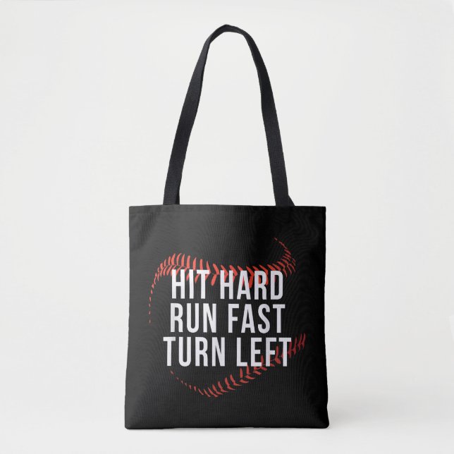 Hit Hard Run Fast Turn Verlassen Funny Baseball Pl (Vorderseite)