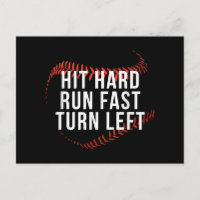 Hit Hard Run Fast Turn Verlassen Funny Baseball Pl