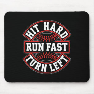 Hit Hard Run Fast Turn Verlassen Shirt Männer Jung Mousepad
