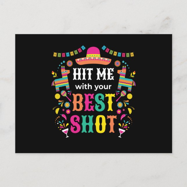 Hit Me Pinata Birthday Postkarte (Vorderseite)