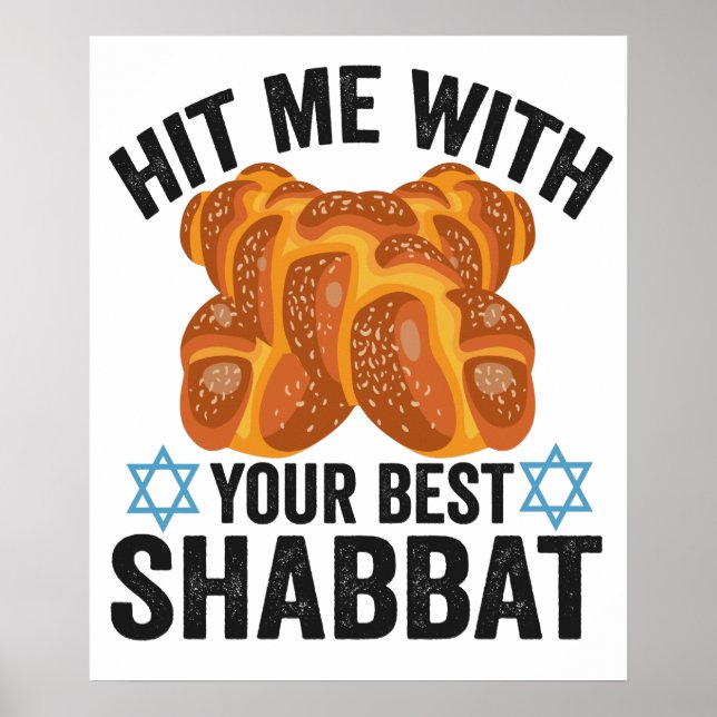 Hit me With Your Best Shabbat Funyn Hanukkah Food Poster (Vorne)