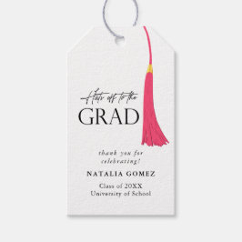 Hit Off to Grad Pink & Gold Tassel Abschluss Geschenkanhänger