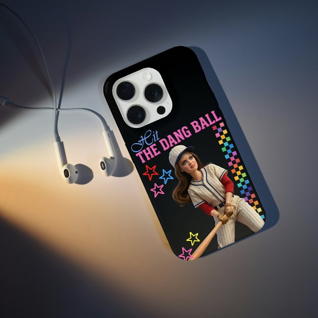Hit The Dang Ball Funny Baseball Mom Doll Face iPhone Hülle (Von Creator hochgeladen)