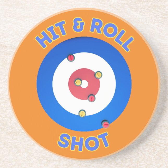 Hit und Roll Curling Shot Getränkeuntersetzer (Vorne)