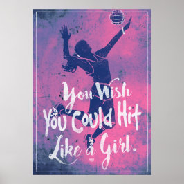 Hit wie ein Girl Pink Volleyball 2 Poster