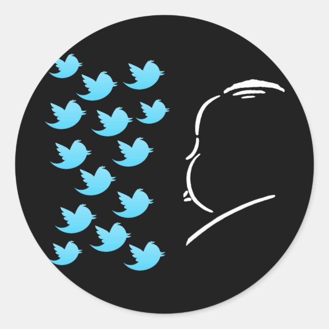 Hitch and Tweets Runder Aufkleber (Vorderseite)