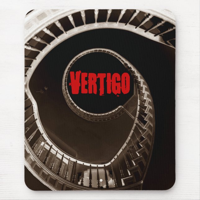 Hitchcock-artige Vertigo Dunkles kreisförmiges Tre Mousepad (Vorne)