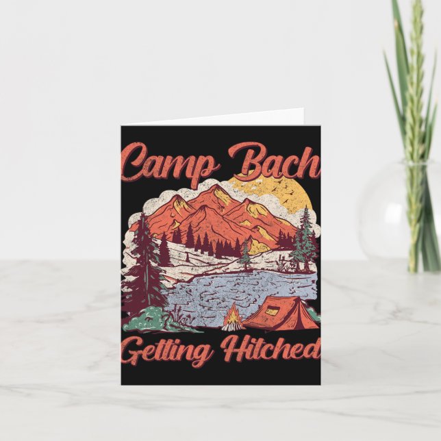 Hitched Bride Squad Vintag Camp Bachelore Karte (Vorderseite)