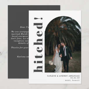 Hitched Gray Arch Foto Wedding Elopement Ankündigung