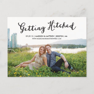Hitched   Save the Date Postkarte