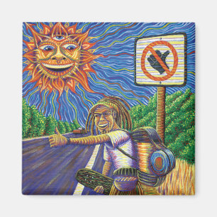 Hitchiking Hobo Magnet
