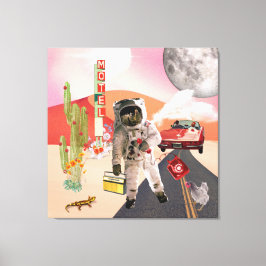 Hitchwandern Astronauten Surreal Collage Canvas Pr Leinwanddruck
