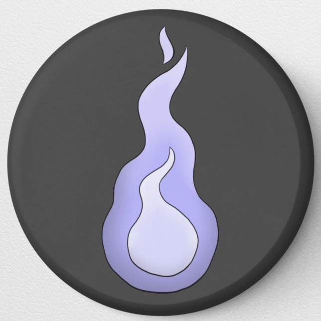 Hitodama Flame - Japanischer Geist Magnet (Onibi Spirit Flame: Japanese Yokai Round Magnet- Detail View)