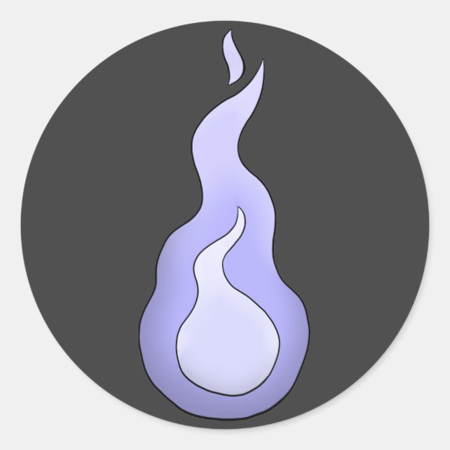Hitodama Flame Runder Aufkleber (Vorderseite)