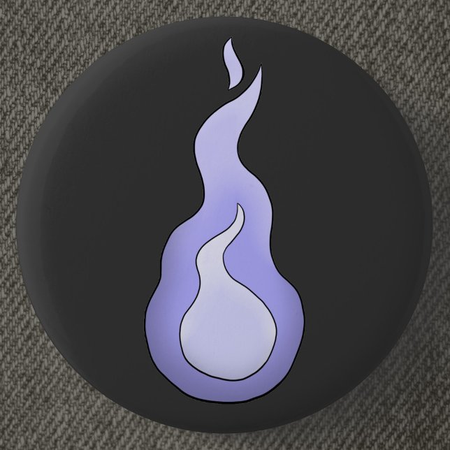 Hitodama Japan Spirit Flame Button (Onibi Spirit Flame: Japanese Yokai Can Badge- Detail View)