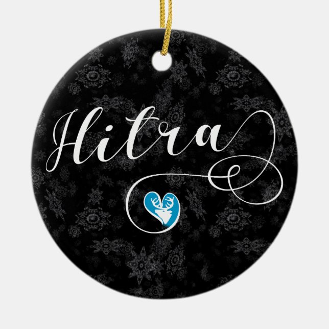 Hitra Flag Heart, Norwegen Keramik Ornament (Vorne)