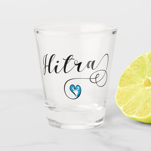 Hitra Flag Heart, Norwegen Schnapsglas (Vorderseite)