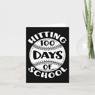 Hitting 100 Tage Schule Baseball Spieler Lehrer Karte
