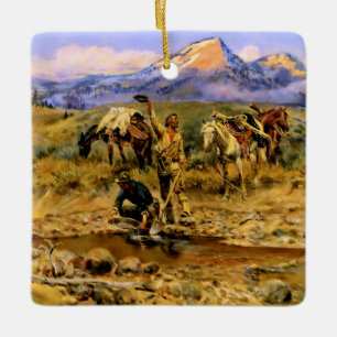 "Hitting Pay Dirt" von Charles M Russell Keramikornament
