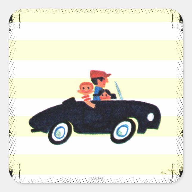 Hitting the Open Road 3 Quadratischer Aufkleber (Vorderseite)