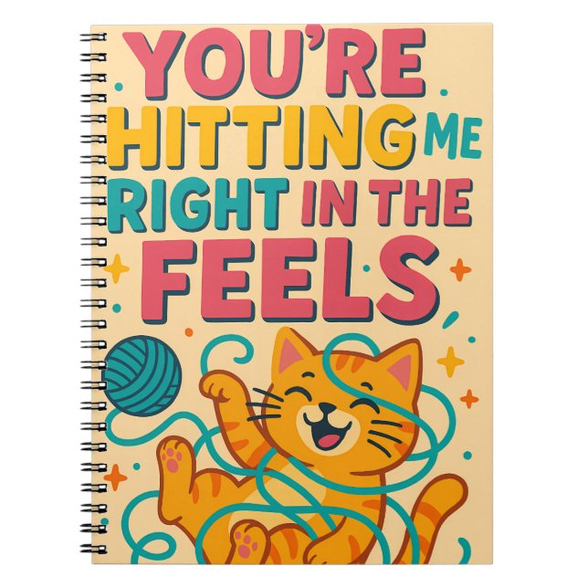 Hitze mich im Feels Cat Notebook Notizblock (Vorderseite)