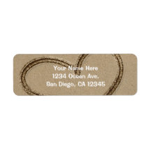 Hitzeaufschrift in Sand Wedding Liebe Adressetiket