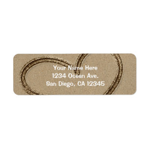 Hitzeaufschrift in Sand Wedding Liebe Adressetiket