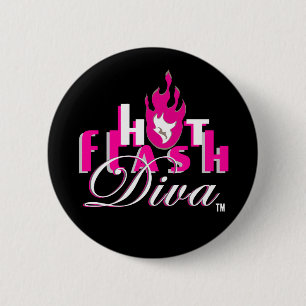 Hitzewallung-Diva-Logo für dunkles Bkg Button