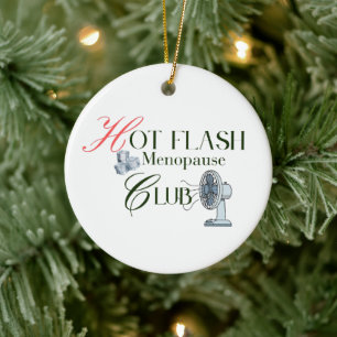 Hitzewallungen Menopause Club mit Ventilator und E Keramik Ornament