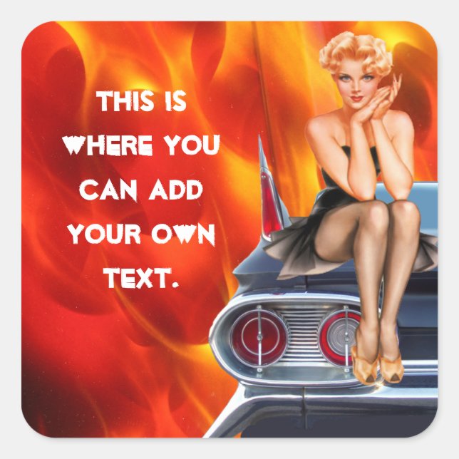 Hitzewallungen Quadratischer Aufkleber (Vorderseite)