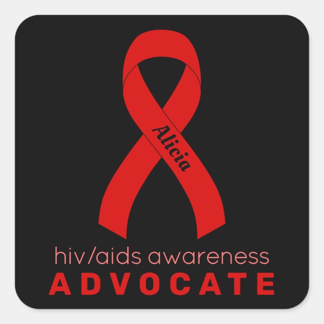 HIV/Aids-Advocate Quadratischer Aufkleber (Vorderseite)