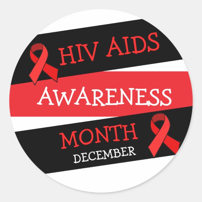 HIV AIDS AWARENESS MONAT Dezember Aufkleber (Vorderseite)