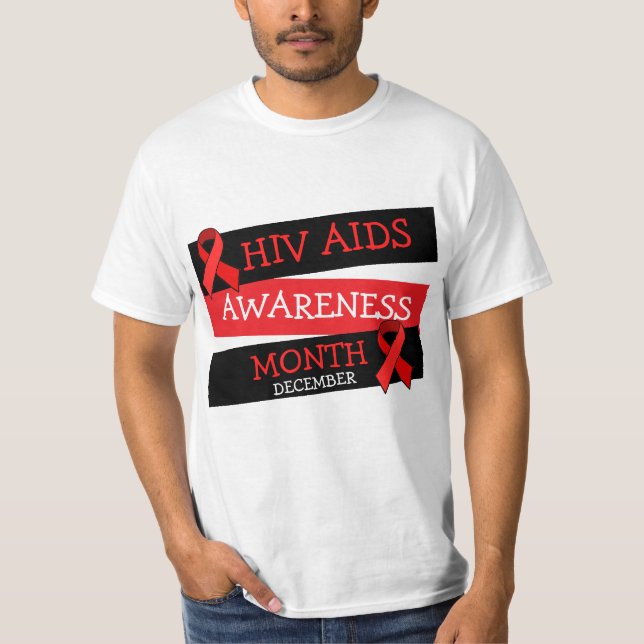 HIV Aids AWARENESS MONAT Dezember Button Shirt (Vorderseite)